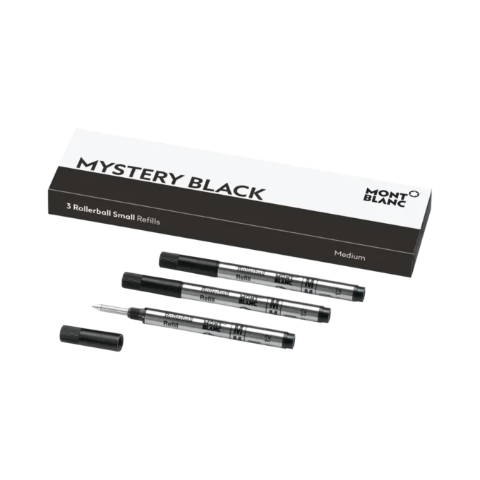 3 Rollerball-Minen, klein, Mystery Black – Medium