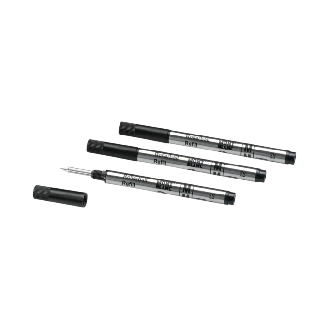 3 Rollerball-Minen, klein, Mystery Black – Medium