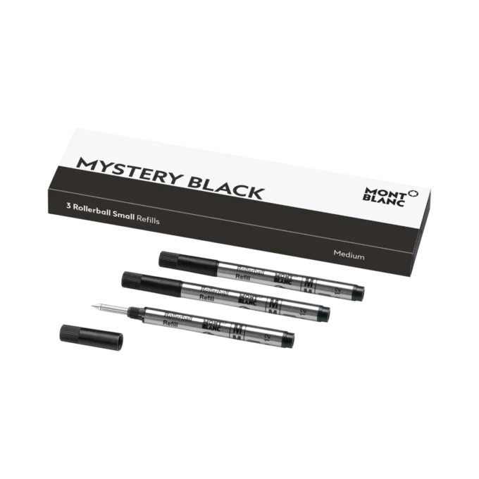 3 Rollerball-Minen, klein, Mystery Black – Medium