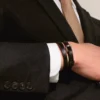 Armband mit Hufeisenschnalle, schwarz, größenverstellbar