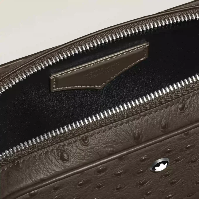 Bedruckte Mini-Umhängetasche aus Straußenleder