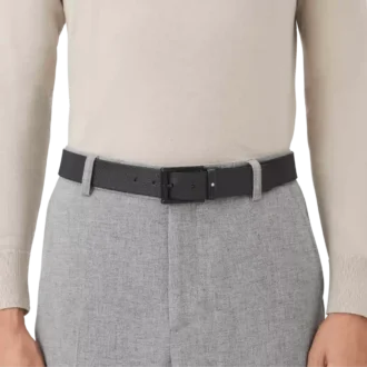 Blau/schwarzer 35 mm breiter Ledergürtel