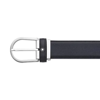 Hufeisen-Schnalle, blau, 35 mm Ledergürtel