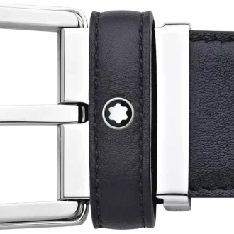 Hufeisen-Schnalle, blau, 35 mm Ledergürtel