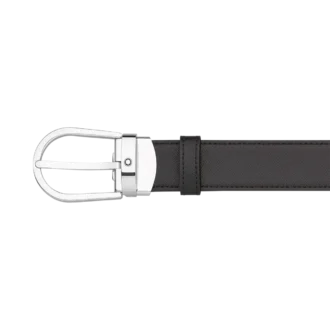 Hufeisen-Schnalle schwarz/braun 30 mm Wende-Ledergürtel