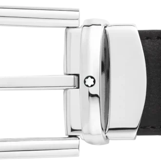 Hufeisen-Schnalle schwarz/braun 30 mm Wende-Ledergürtel