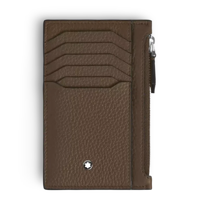 Kartenetui aus genarbtem Leder 8cc mit Reißverschluss