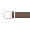 Ledergürtel mit brauner Hufeisenschnalle, 35 mm