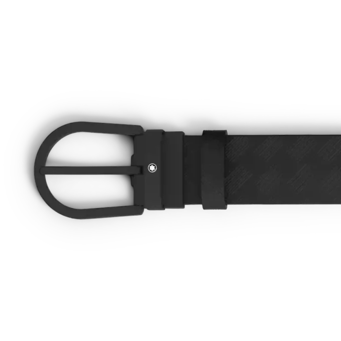 Ledergürtel mit schwarzer 35-mm-Hufeisenschnalle
