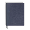 Notizbuch groß, Saffiano-Leder, blau – linierte Seiten