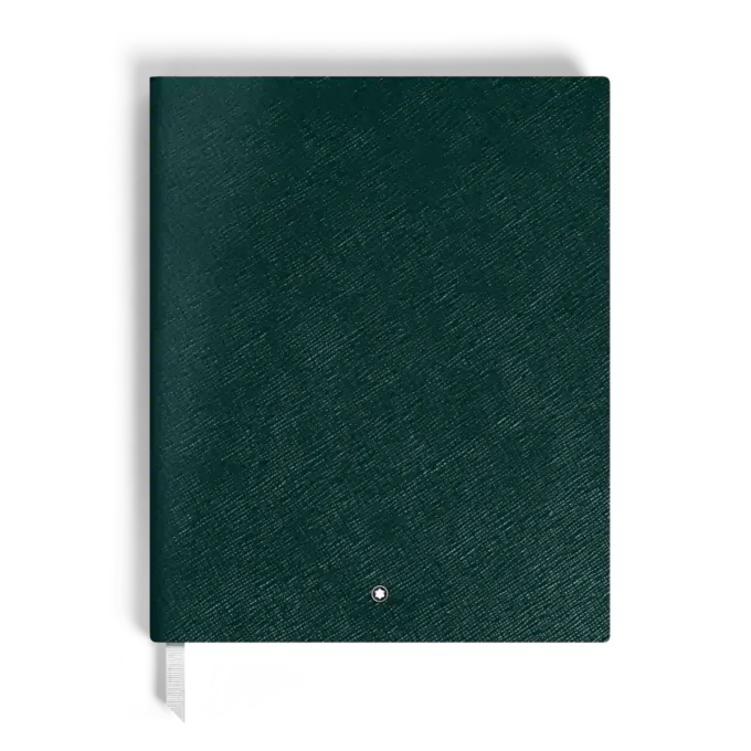 Notizbuch groß, Saffiano-Leder, British Green – linierte Seiten