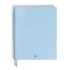 Notizbuch groß, Saffiano-Leder, Hellblau – linierte Seiten