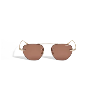 Ovale Sonnenbrille mit goldfarbenem Metallrahmen