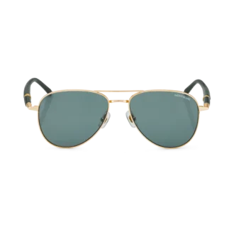 Quadratische Sonnenbrille mit goldfarbenem Metallrahmen