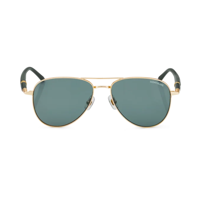 Quadratische Sonnenbrille mit goldfarbenem Metallrahmen