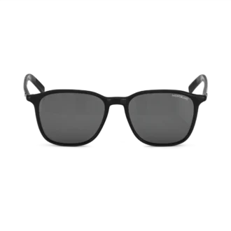 Quadratische Sonnenbrille mit schwarzem Acetatrahmen