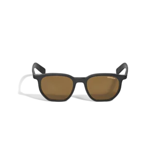 Quadratische Sonnenbrille mit schwarzem Acetatrahmen