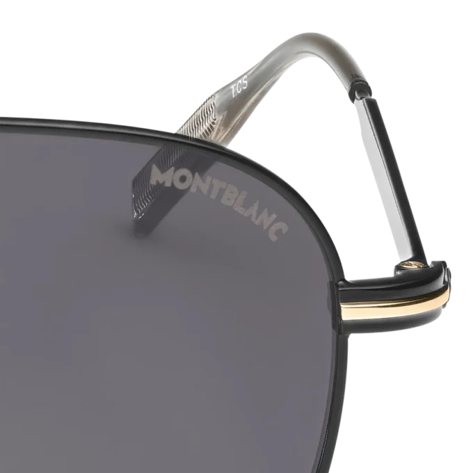 Quadratische Sonnenbrille mit schwarzem Metallrahmen
