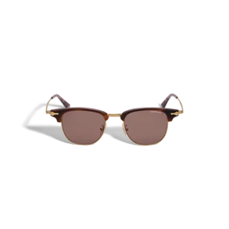 Rechteckige Sonnenbrille mit goldfarbenem Metallrahmen