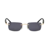 Rechteckige Sonnenbrille mit goldfarbenem Metallrahmen