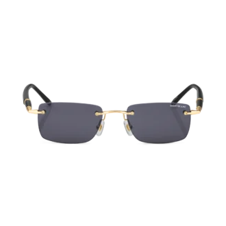 Rechteckige Sonnenbrille mit goldfarbenem Metallrahmen