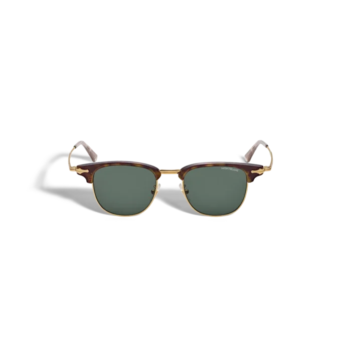 Rechteckige Sonnenbrille mit goldfarbenem Metallrahmen