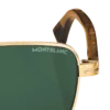 Rechteckige Sonnenbrille mit goldfarbenem Metallrahmen