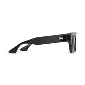 Rechteckige Sonnenbrille mit schwarzem Acetatrahmen