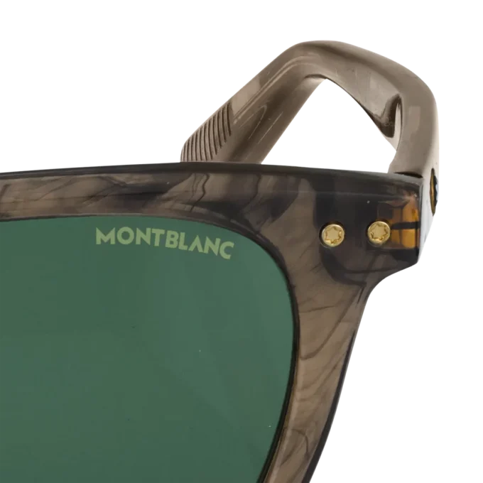 Runde Sonnenbrille mit braunem Acetatrahmen