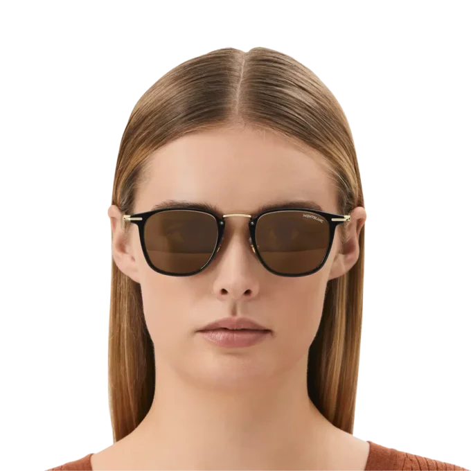 Runde Sonnenbrille mit schwarzem Spritzgussrahmen