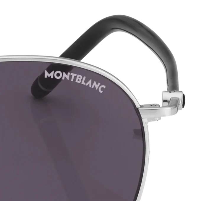 Runde Sonnenbrille mit silberfarbenem Metallrahmen