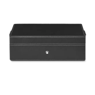 Schreibtischbox aus Leder für drei Schreibgeräte und eine Tintenflasche