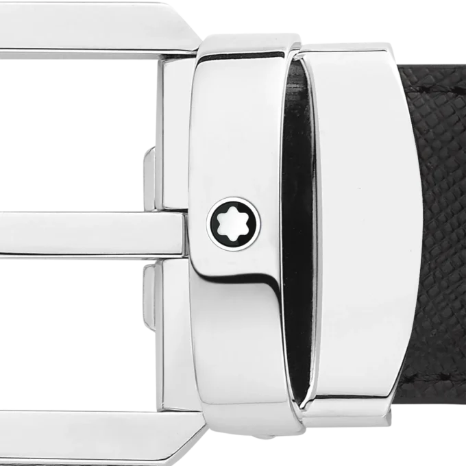 Schwarz/brauner 30-mm-Wendegürtel aus Leder