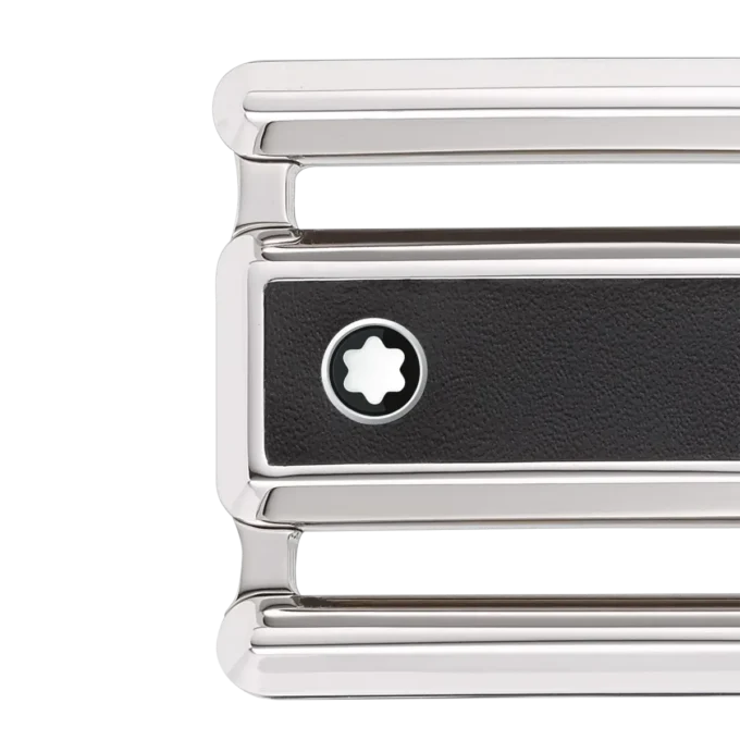 Schwarz/brauner 30-mm-Wendegürtel aus Leder