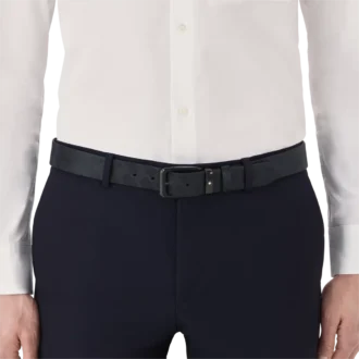 Schwarzer 35 mm breiter Ledergürtel, beidseitig tragbar