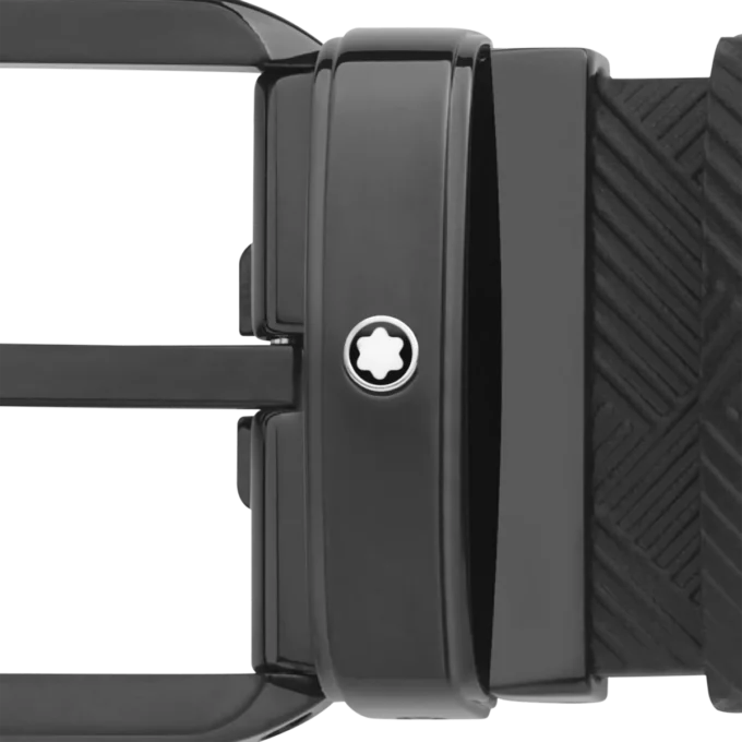 Schwarzer 35 mm breiter Ledergürtel, beidseitig tragbar