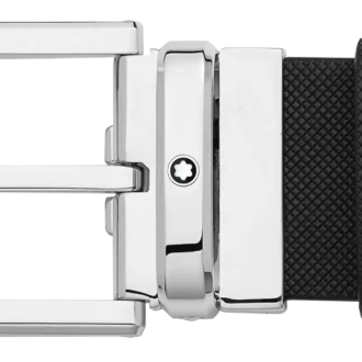 Schwarzer 35-mm-Ledergürtel