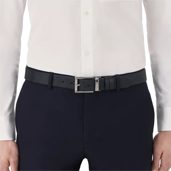 Schwarzer 35-mm-Ledergürtel