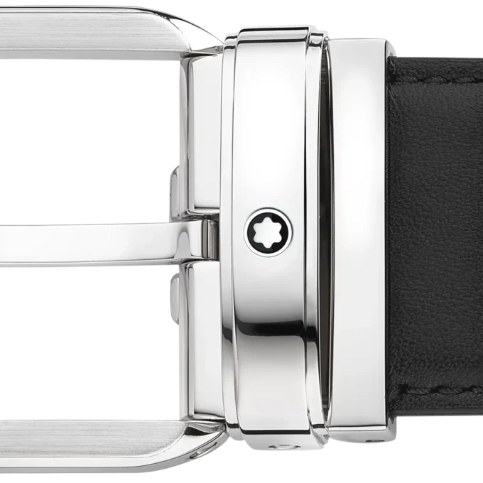 Schwarzer 35-mm-Ledergürtel