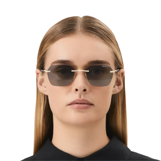 Squared Sonnenbrille mit goldfarbenem Metallrahmen